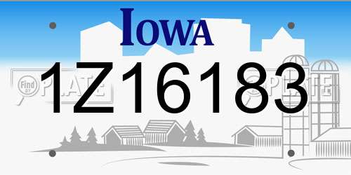 1Z16183 Iowa License Plate