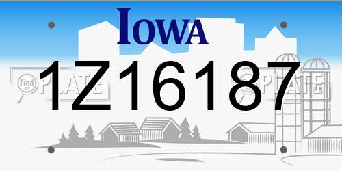 1Z16187 Iowa License Plate