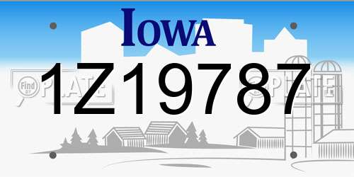 1Z19787 Iowa License Plate