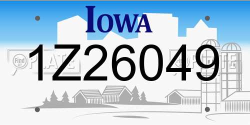 1Z26049 Iowa License Plate