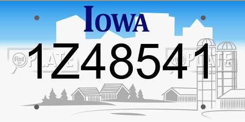 1Z48541 Iowa License Plate
