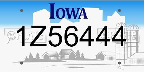 1Z56444 Iowa License Plate