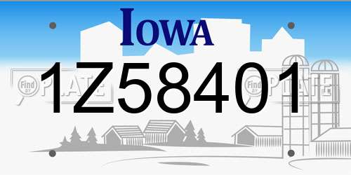 1Z58401 Iowa License Plate