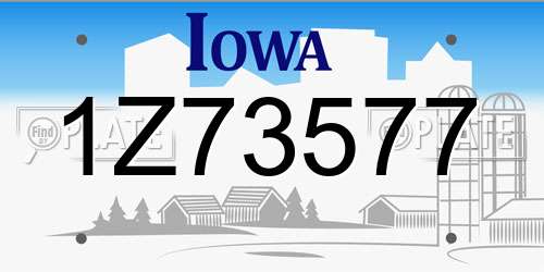 1Z73577 Iowa License Plate