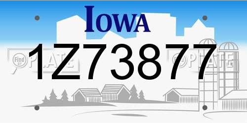 1Z73877 Iowa License Plate