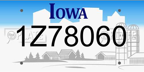 1Z78060 Iowa License Plate