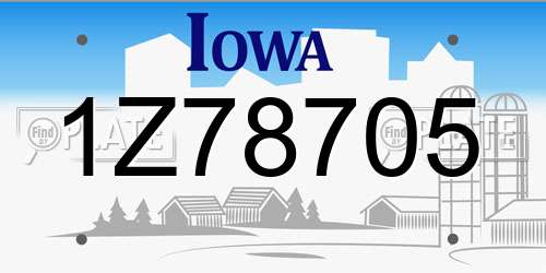 1Z78705 Iowa License Plate