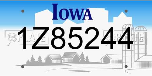 1Z85244 Iowa License Plate