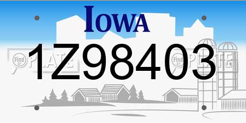 1Z98403 Iowa License Plate