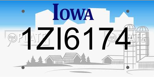 1ZI6174 Iowa License Plate