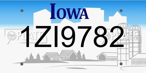 1ZI9782 Iowa License Plate