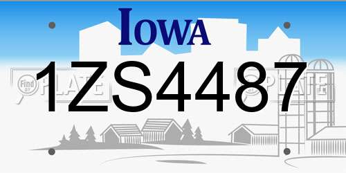 1ZS4487 Iowa License Plate