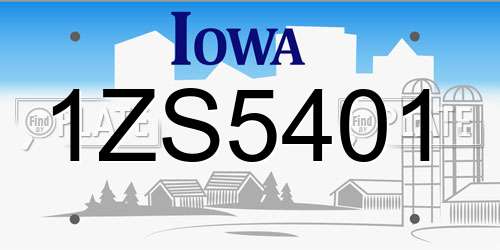 1ZS5401 Iowa License Plate