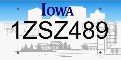 1ZSZ489 Iowa License Plate