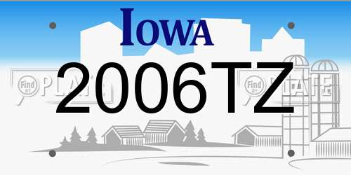 2006TZ Iowa License Plate