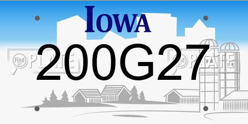 200G27 Iowa License Plate