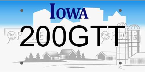 200GTT Iowa License Plate