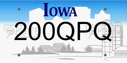 200QPQ Iowa License Plate