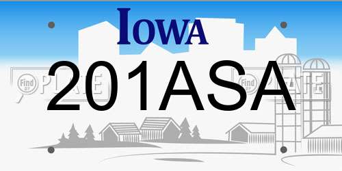 201ASA Iowa License Plate