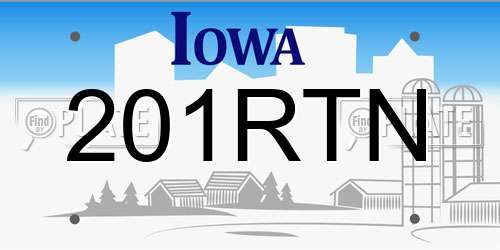 201RTN Iowa License Plate