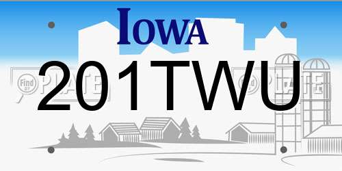 201TWU Iowa License Plate