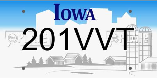 201VVT Iowa License Plate