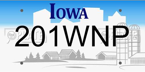 201WNP Iowa License Plate