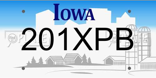 201XPB Iowa License Plate