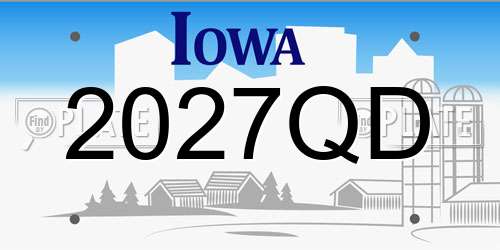 2027QD Iowa License Plate