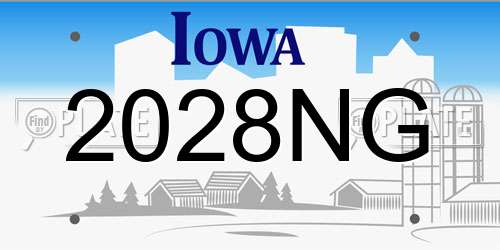 2028NG Iowa License Plate