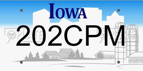 202CPM Iowa License Plate