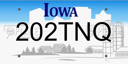 202TNQ Iowa License Plate