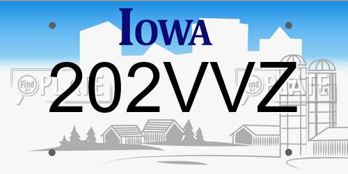 202VVZ Iowa License Plate
