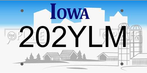 202YLM Iowa License Plate