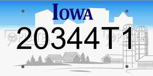 20344T1 Iowa License Plate