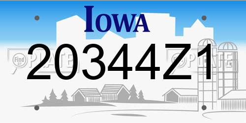 20344Z1 Iowa License Plate