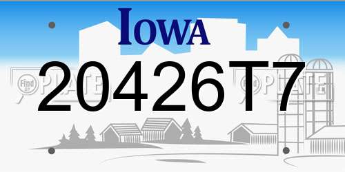 20426T7 Iowa License Plate