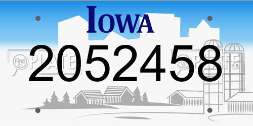 2052458 Iowa License Plate