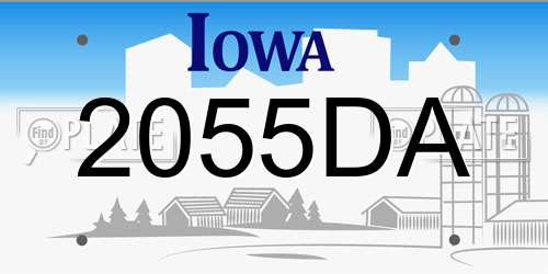2055DA Iowa License Plate