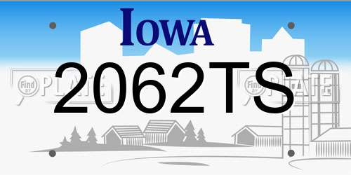 2062TS Iowa License Plate