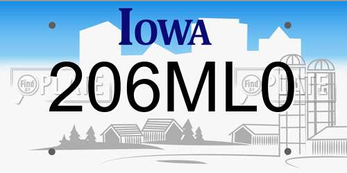 206ML0 Iowa License Plate