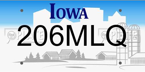 206MLQ Iowa License Plate