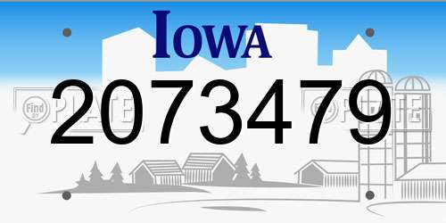 2073479 Iowa License Plate