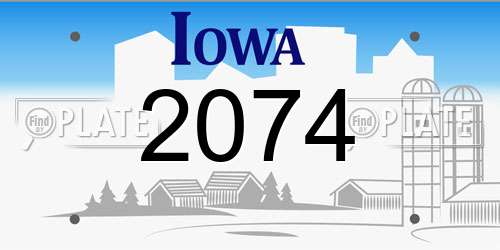 2074 Iowa License Plate