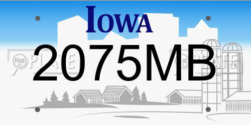 2075MB Iowa License Plate