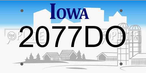 2077DO Iowa License Plate