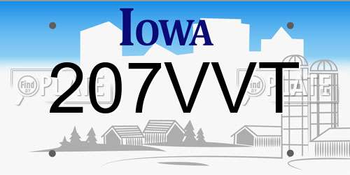 207VVT Iowa License Plate