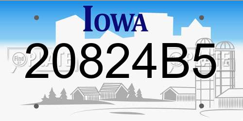20824B5 Iowa License Plate