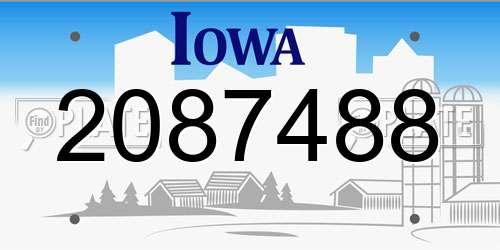 2087488 Iowa License Plate