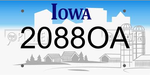 2088OA Iowa License Plate